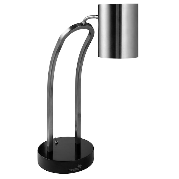 Rosseto Serving Solutions Single Stainless Steel Heat Lamp, Plain Shade, Black Metal Base HL022 - main